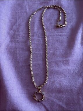 Hello Kitty Gold Tone Crystal Accent Rope Chain Necklace